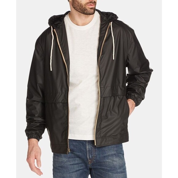 Weatherproof Hooded Full Zip Rain Slicker Sport Jacket Raincoat In Black M $129 - Picture 2 of 15